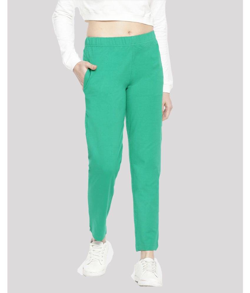     			Dollar Missy - Green Cotton Regular Women's Cigarette Pants ( Pack of 1 )