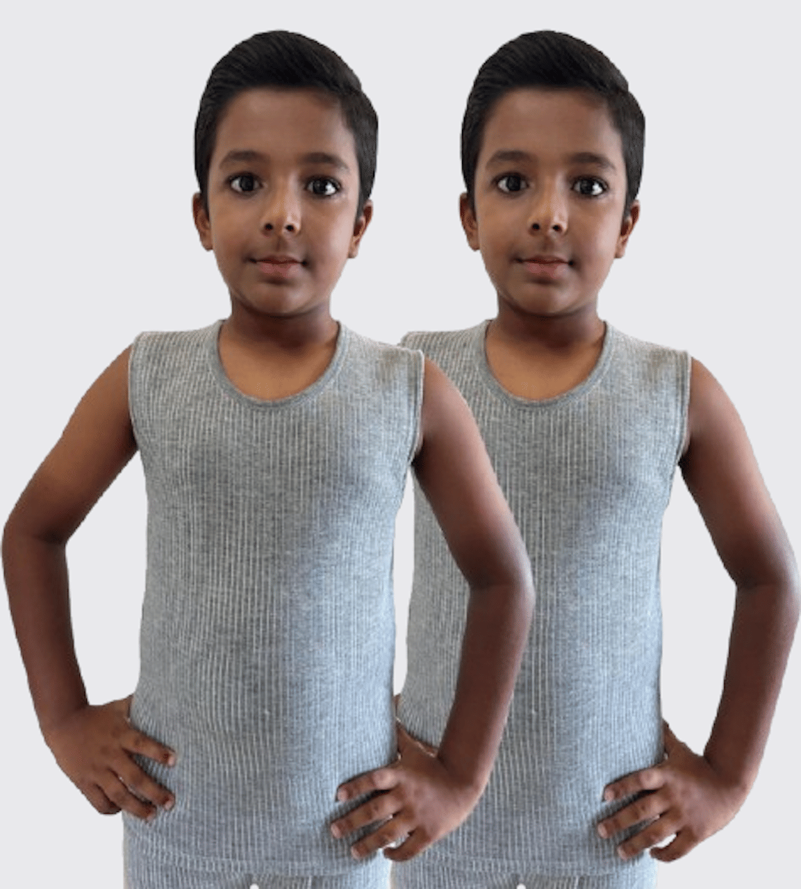     			HAP Pack of 2 Baby Boys Cotton Blend Thermal Top ( Grey )