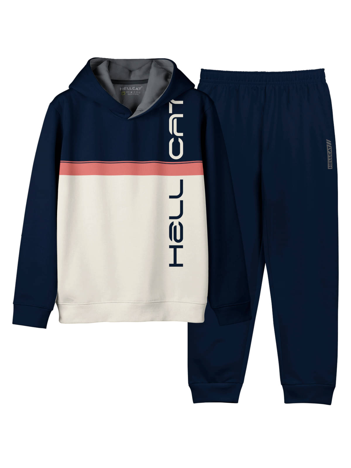    			HELLCAT Pack of 1 Girls Cotton Blend Sweatshirt With Pants ( Navy )