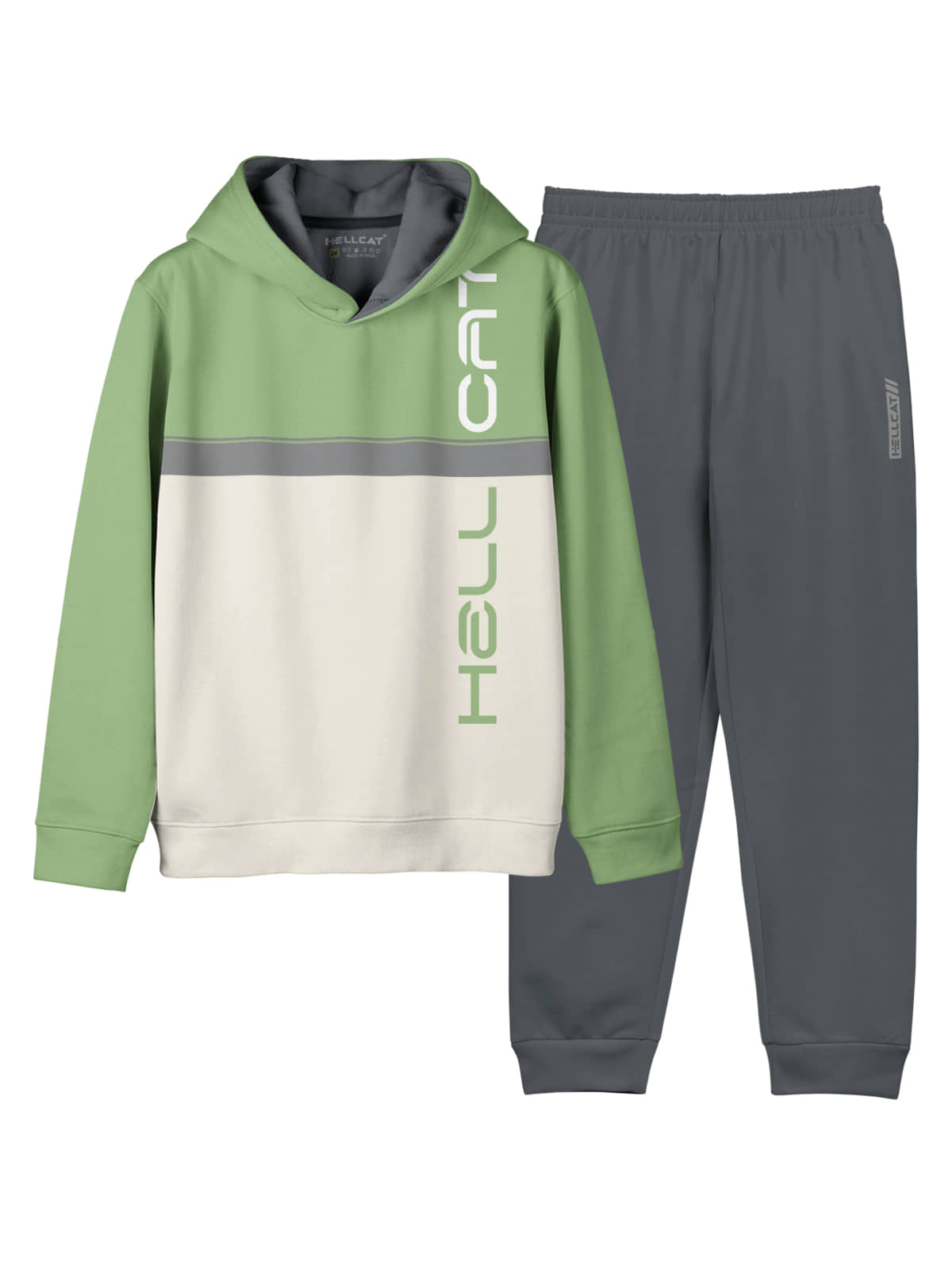 HELLCAT Pack of 1 Girls Cotton Blend Sweatshirt With Pants ( Green )