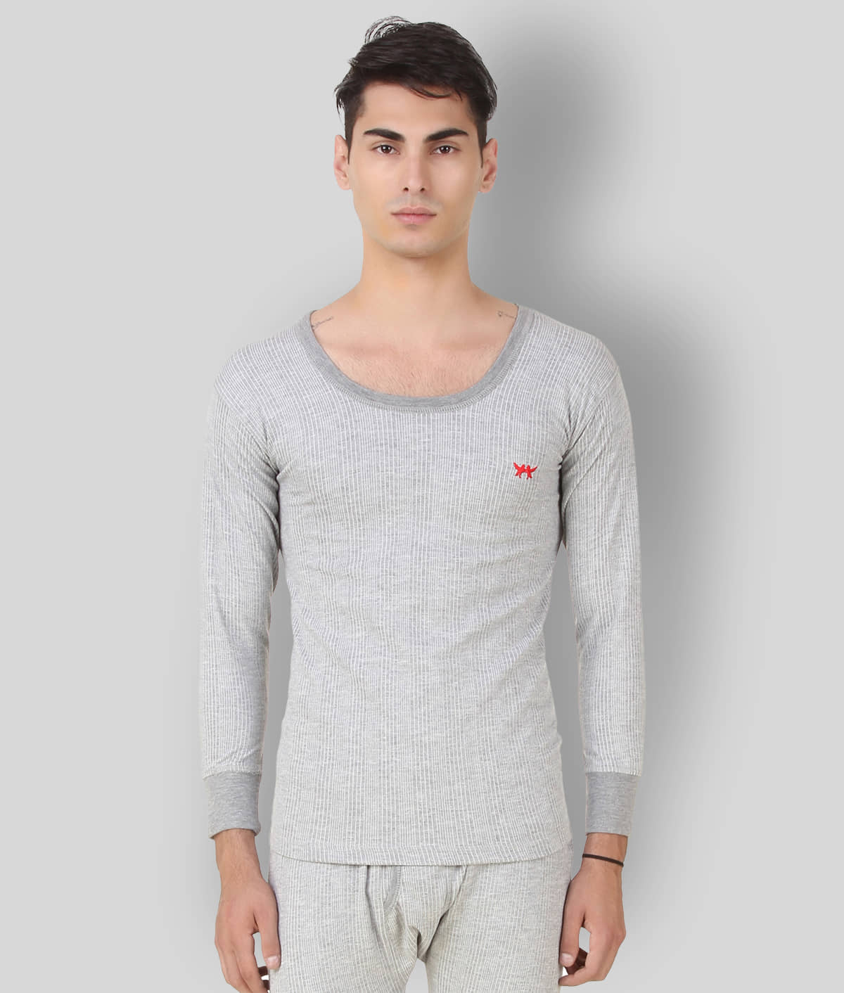 Hap Kings Pack of 1 Cotton Blend Thermal Tops For Men's ( Grey )