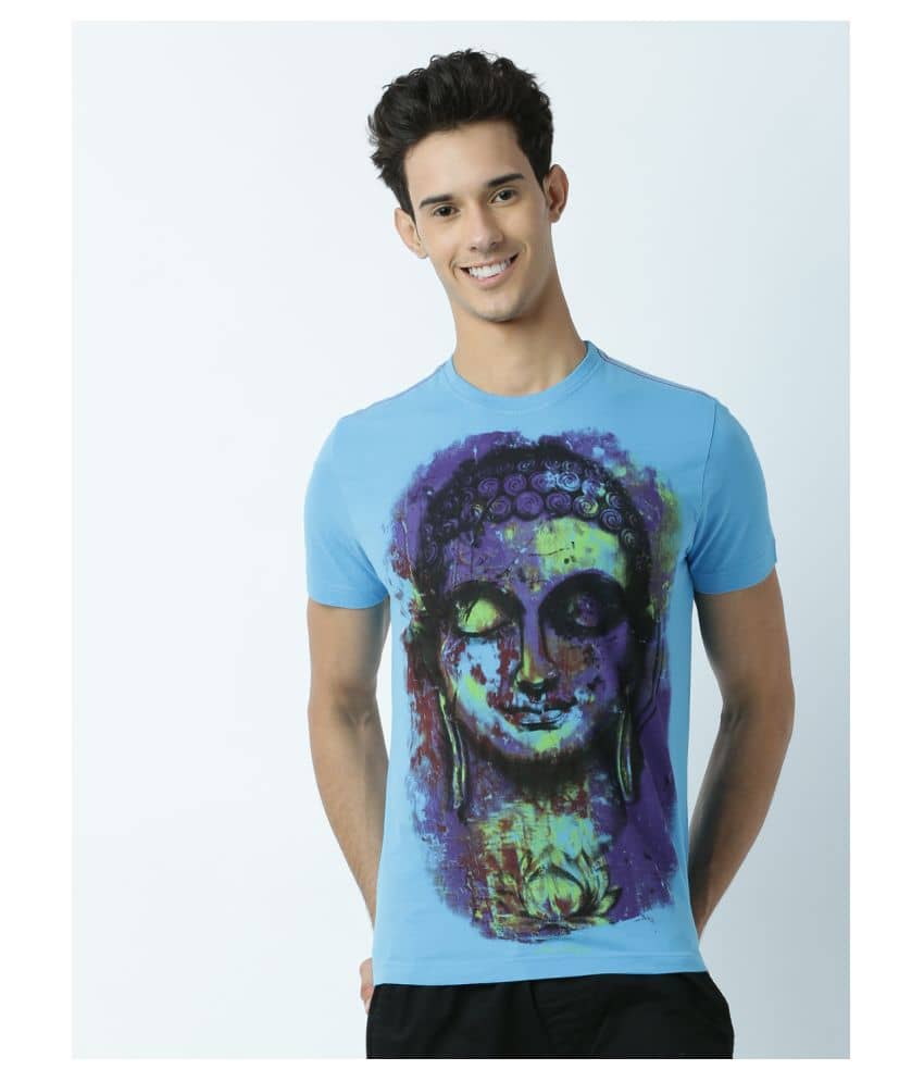 Huetrap Pack of 1 Cotton Regular Fit Men's T-Shirt ( Turquoise )