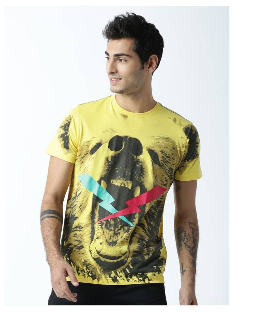 Huetrap Pack of 1 Cotton Regular Fit Men's T-Shirt ( Yellow ) Huetrap Pack of 1 Cotton Regular Fit Men's T-Shirt ( Yellow )