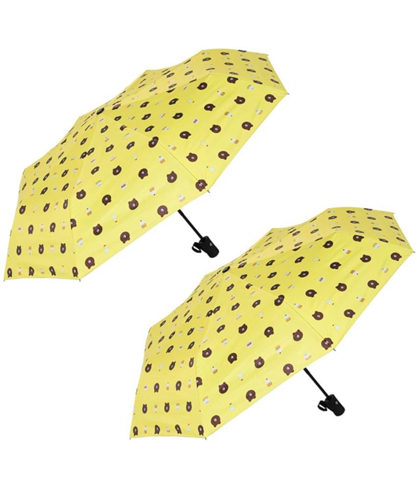     			KEKEMI Yellow 3 Fold Umbrella
