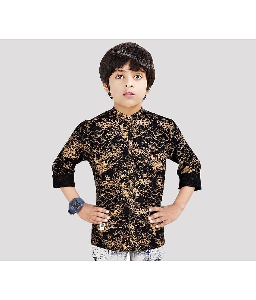 Made In The Shade Pack of 1 Boys 100% Cotton Full Sleeves Shirt ( Black )