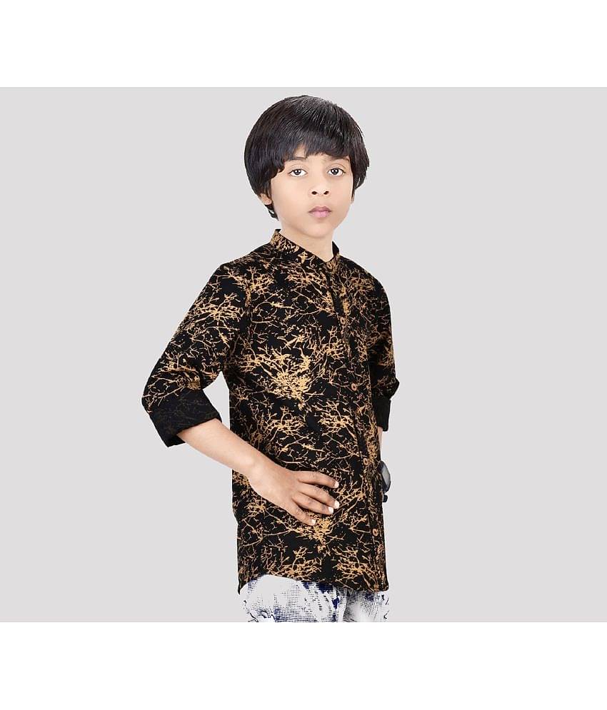 Made In The Shade Pack of 1 Boys 100% Cotton Full Sleeves Shirt ( Black )