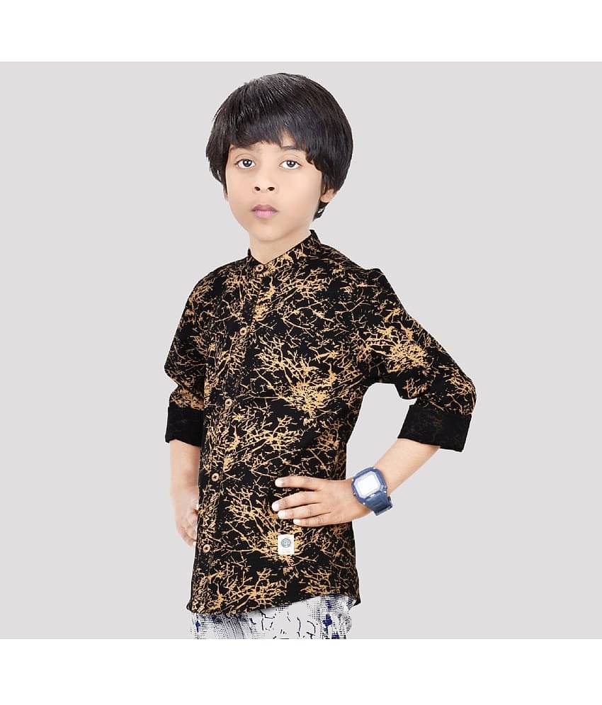 Made In The Shade Pack of 1 Boys 100% Cotton Full Sleeves Shirt ( Black )