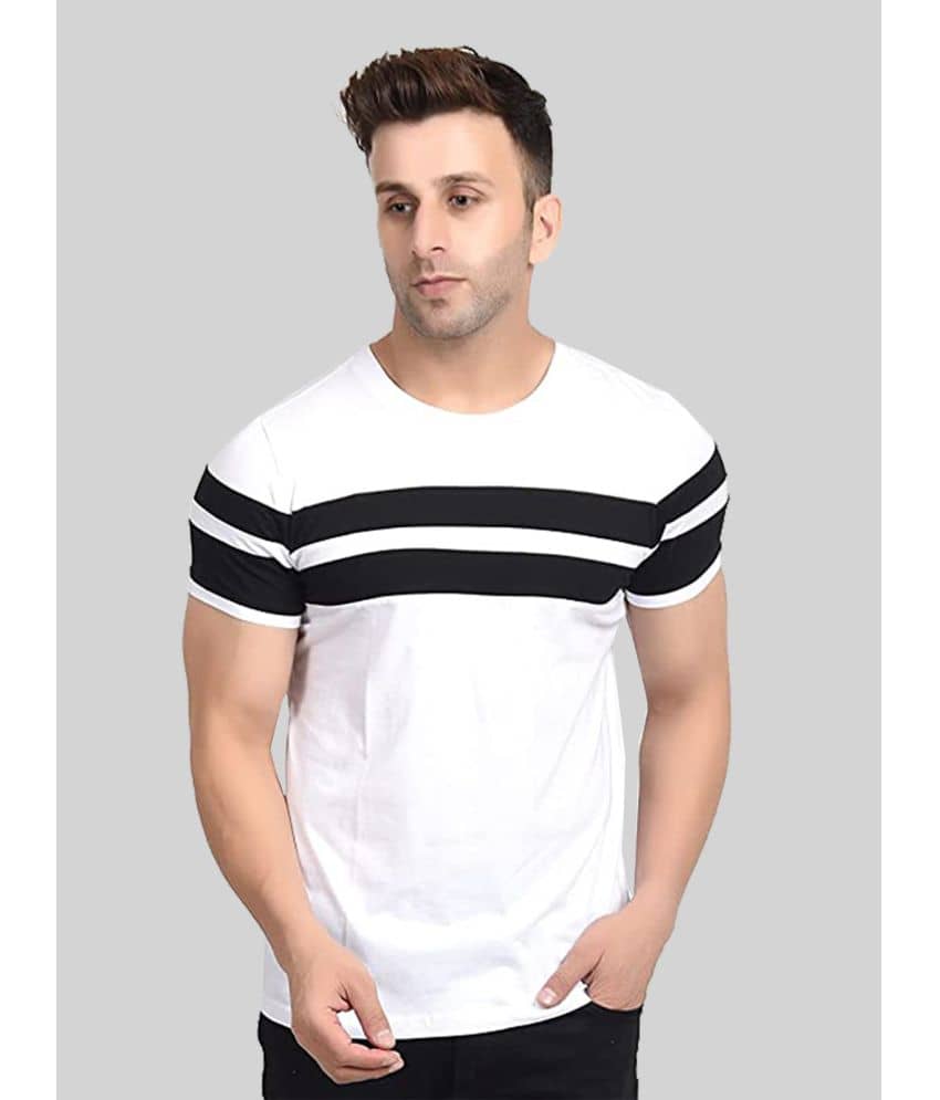 OXRYZER Pack of 1 Cotton Regular Fit Men's T-Shirt ( White )