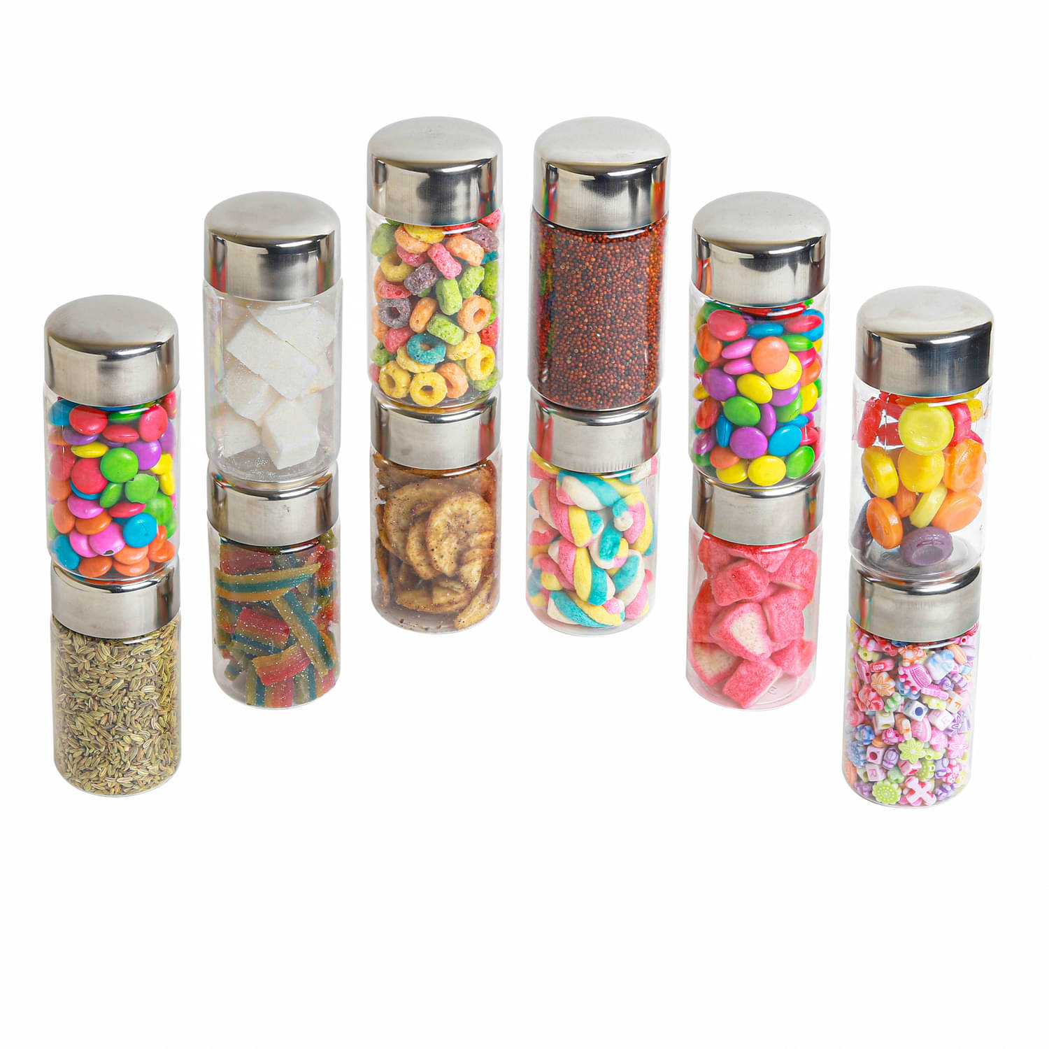     			PearlPet PET Transparent Spice Container ( Set of 6 )