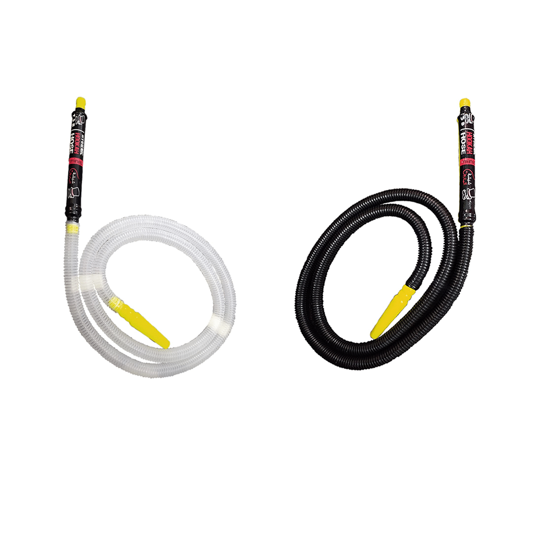     			Puff Smart Plastic Black and White Hookah Hose 1 m (Pack of 2)