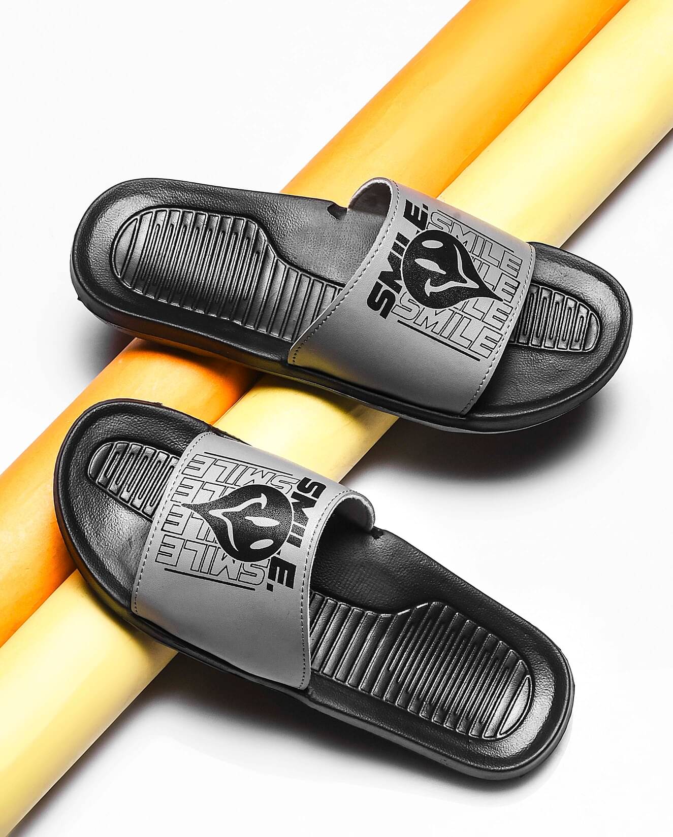     			Q tick Grey Men's Slide Flip Flop