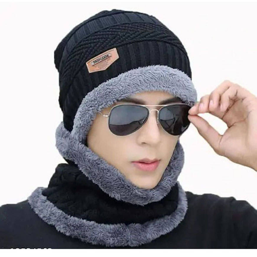     			RONISH Pack of 1 Woollen Men's Cap ( Black )