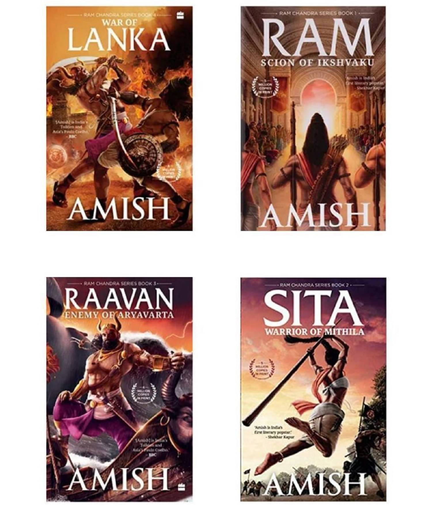 Ram Scion Of Ikshvaku & Raavan Enemy of Aryavarta, & SITA Warrior of Mithila, & War of Lanka ( Ram Chandra Series 4 Books Combo ) English , Paperback ,By Amish Tripathi Ram Scion Of Ikshvaku & Raavan Enemy of Aryavarta, & SITA Warrior of Mithila, & War of Lanka ( Ram Chandra Series 4 Books Combo ) English , Paperback ,By Amish Tripathi
