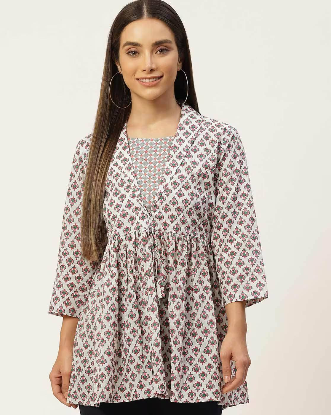 Rangun Women's Cotton Peplum Top ( White ) Rangun Women's Cotton Peplum Top ( White )
