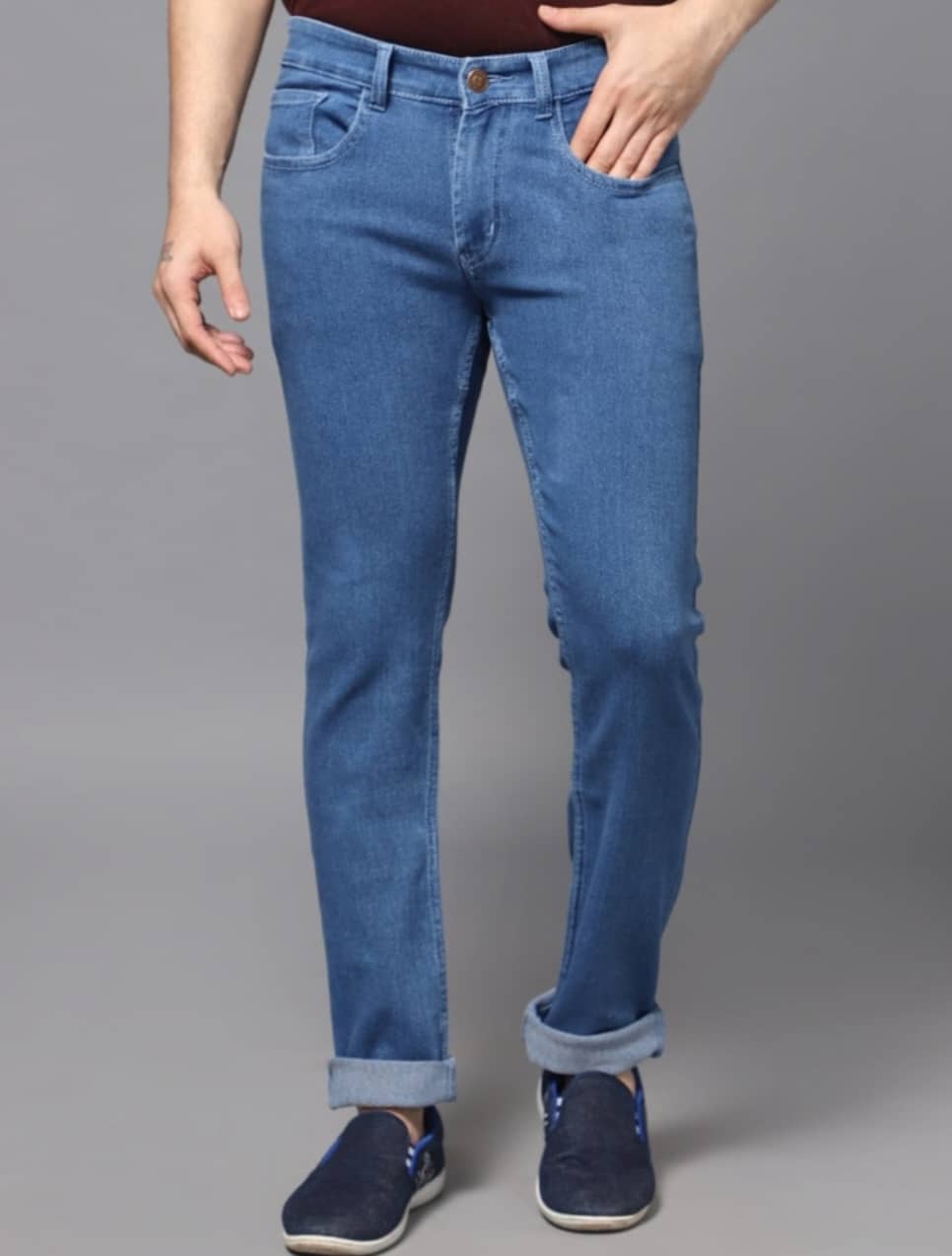Sindon Regular Fit Dyed Men's Jeans - Blue ( Pack of 1 ) - Jeans | Buy online on ZillyBuy