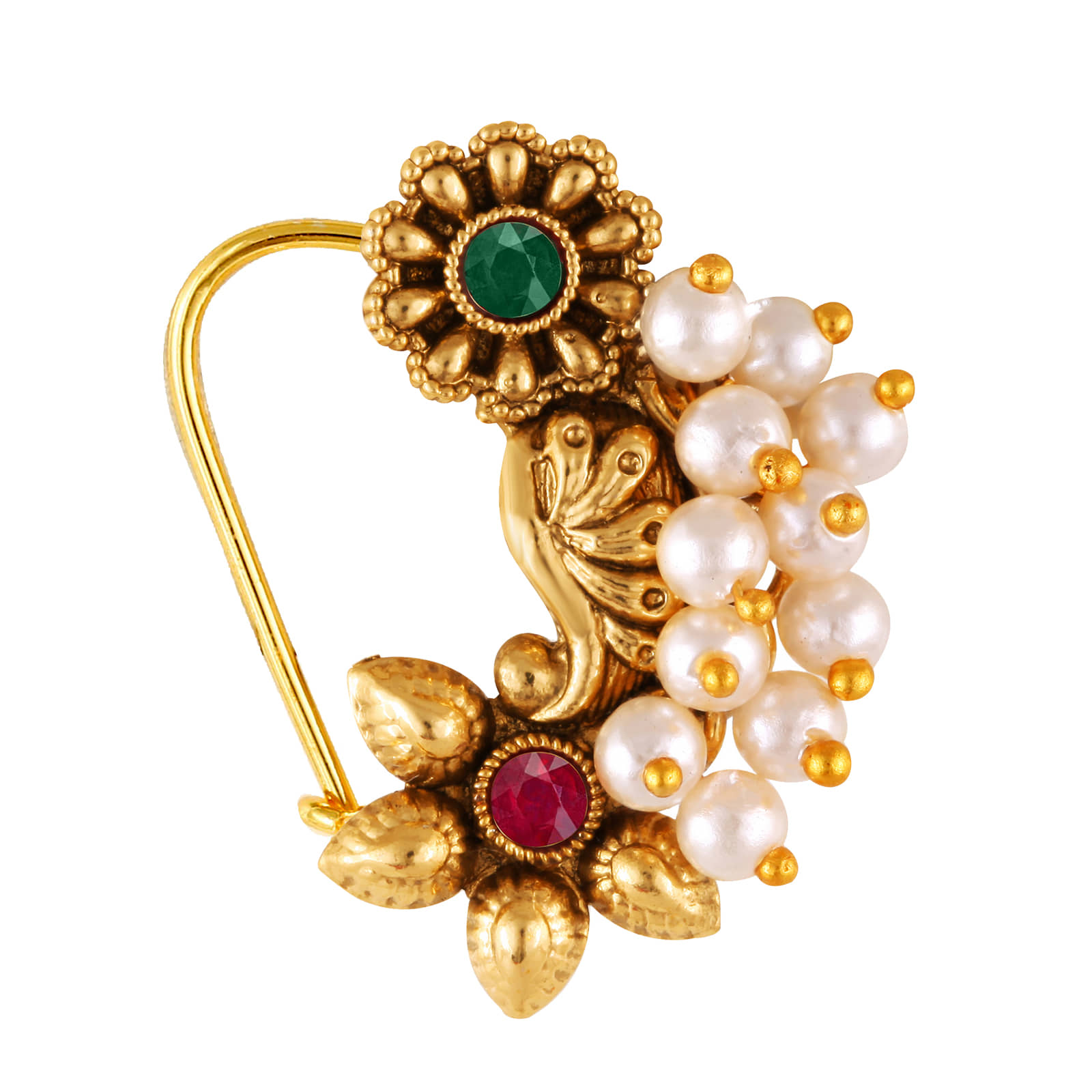 Gold Plated Nath Online Gold Vighnaharta Non Piercing Gold Plated