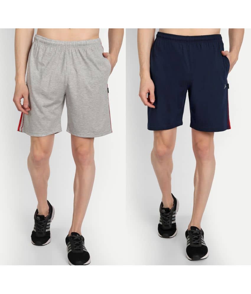 Zeffit - Multicolor Cotton Blend Men's Shorts ( Pack of 2 ) - Shorts | Buy online on ZillyBuy