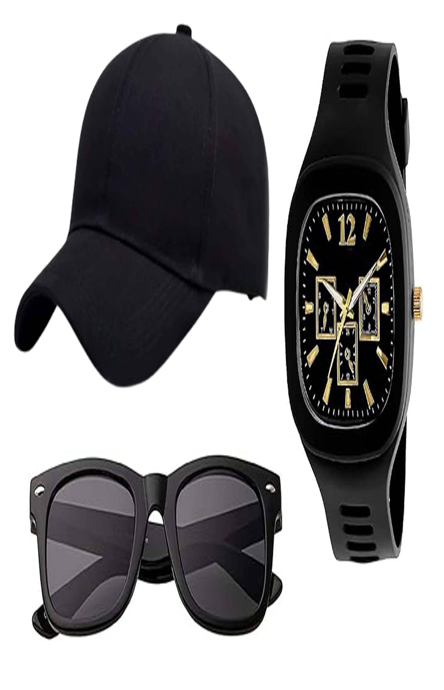 windexa Pack of 3 Polyester Men's Hat ( Black ) windexa Pack of 3 Polyester Men's Hat ( Black )