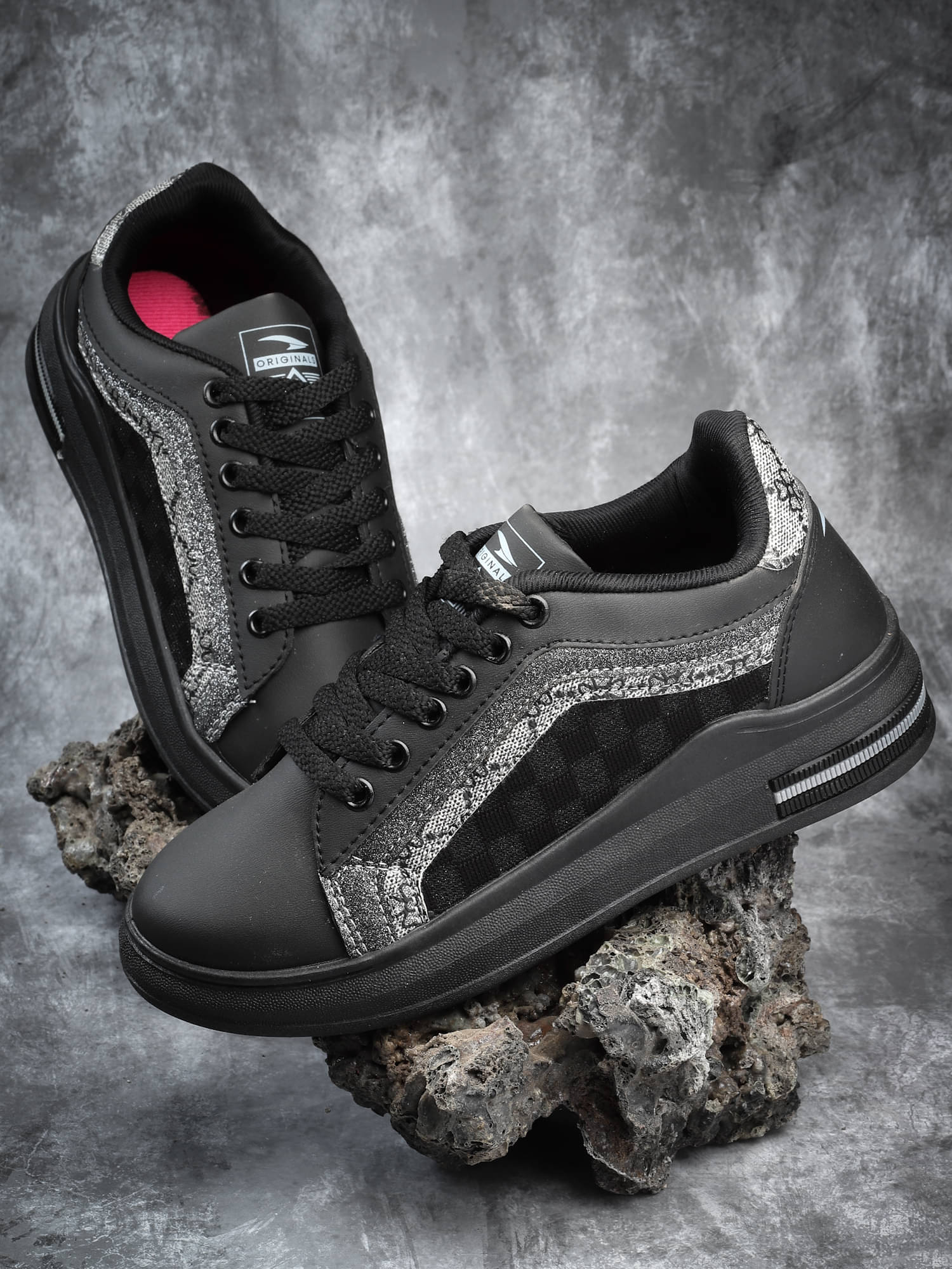     			ASIAN Black Women's Sneakers
