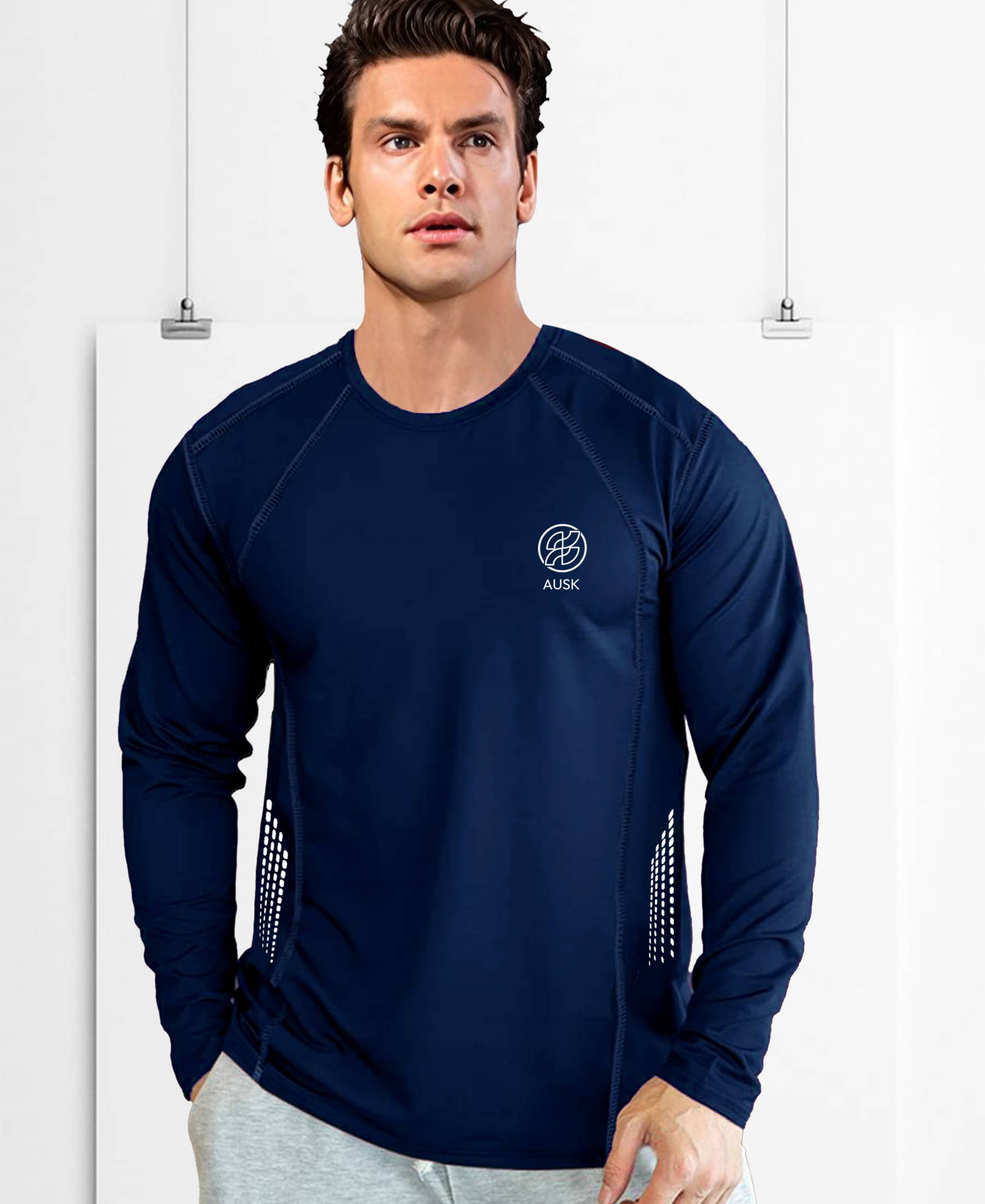 AUSK Blue Polyester Regular Fit Men's Sports T-Shirt ( Pack of 1 ) AUSK Blue Polyester Regular Fit Men's Sports T-Shirt ( Pack of 1 )