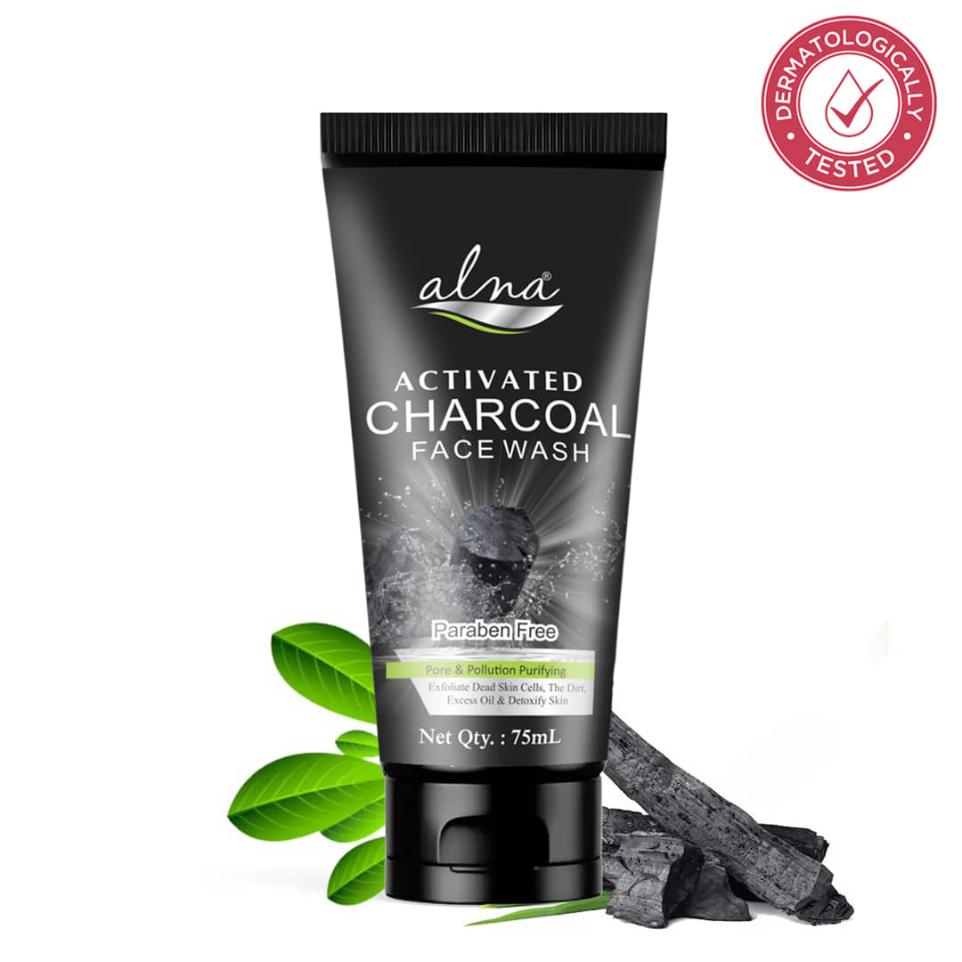 Alna Charcoal Face Wash 75ml Paraben Free , Pack of 1