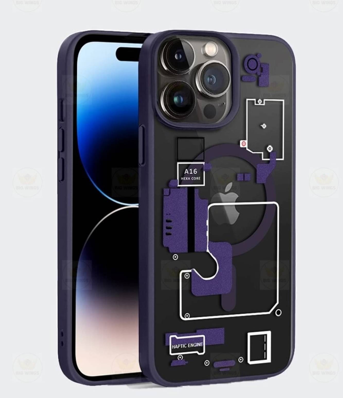     			BIG WINGS Purple Printed Back Cover Polycarbonate Compatible For Apple iPhone 12 Pro ( Pack of 1 )