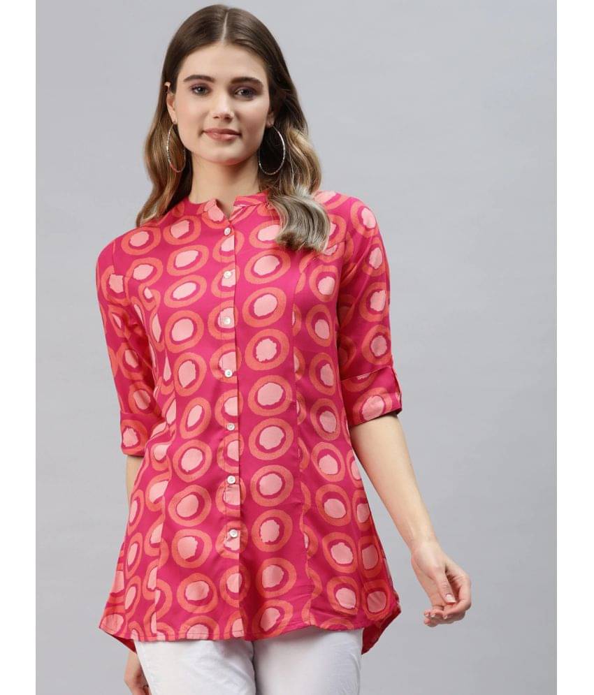 Divena Women's Rayon Tunic ( Pink ) Divena Women's Rayon Tunic ( Pink )