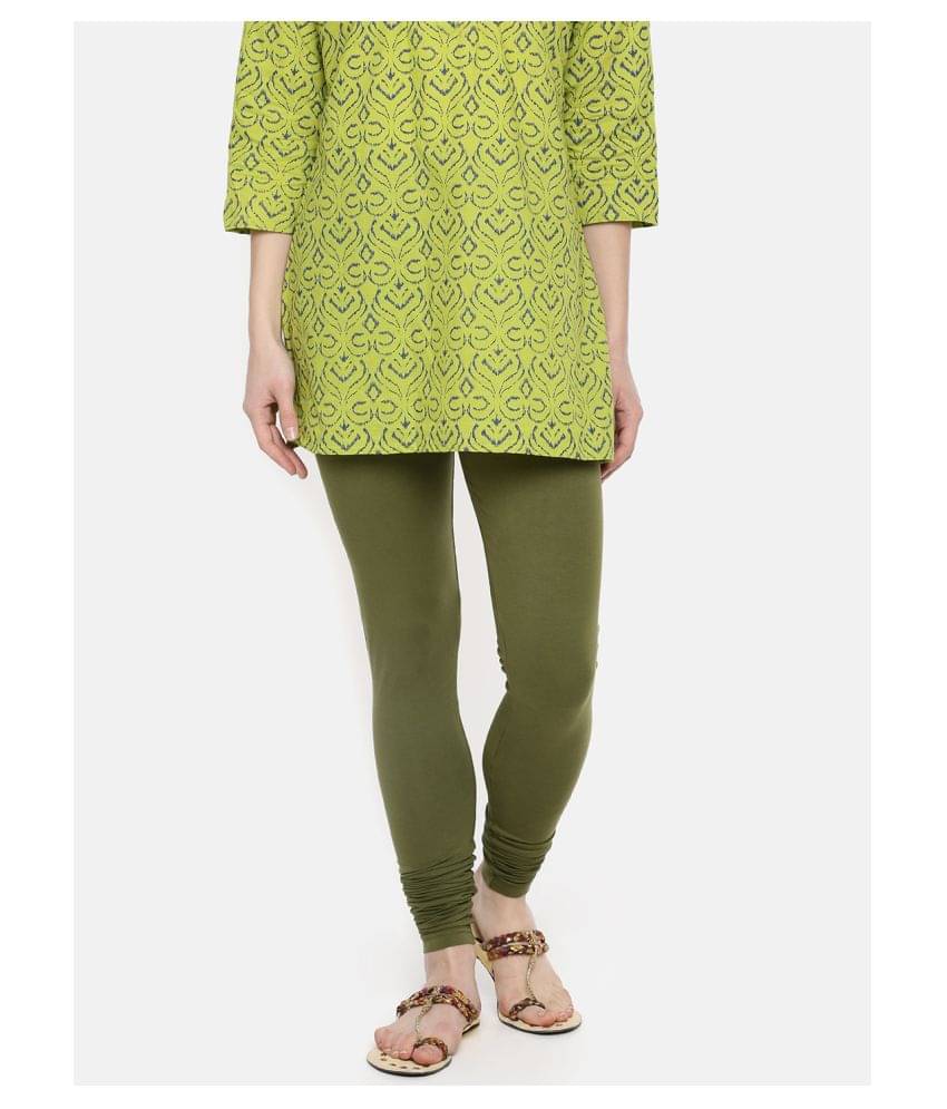 Dollar Missy - Olive Cotton Women's Leggings ( Pack of 1 ) Dollar Missy - Olive Cotton Women's Leggings ( Pack of 1 )