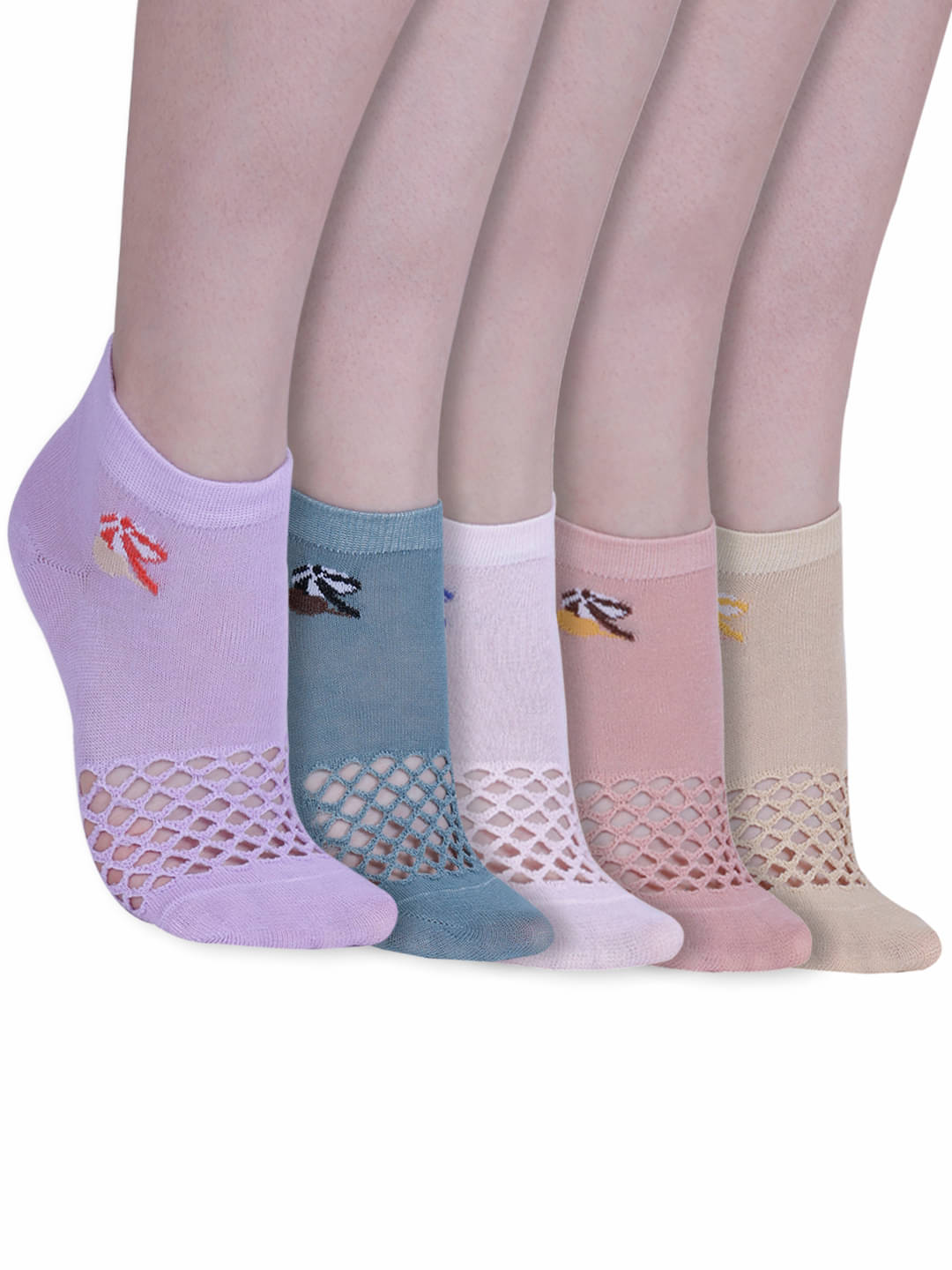 Dollar Pack of 5 Women's Cotton Blend Ankle Length Socks ( Multicolor ) Dollar Pack of 5 Women's Cotton Blend Ankle Length Socks ( Multicolor )