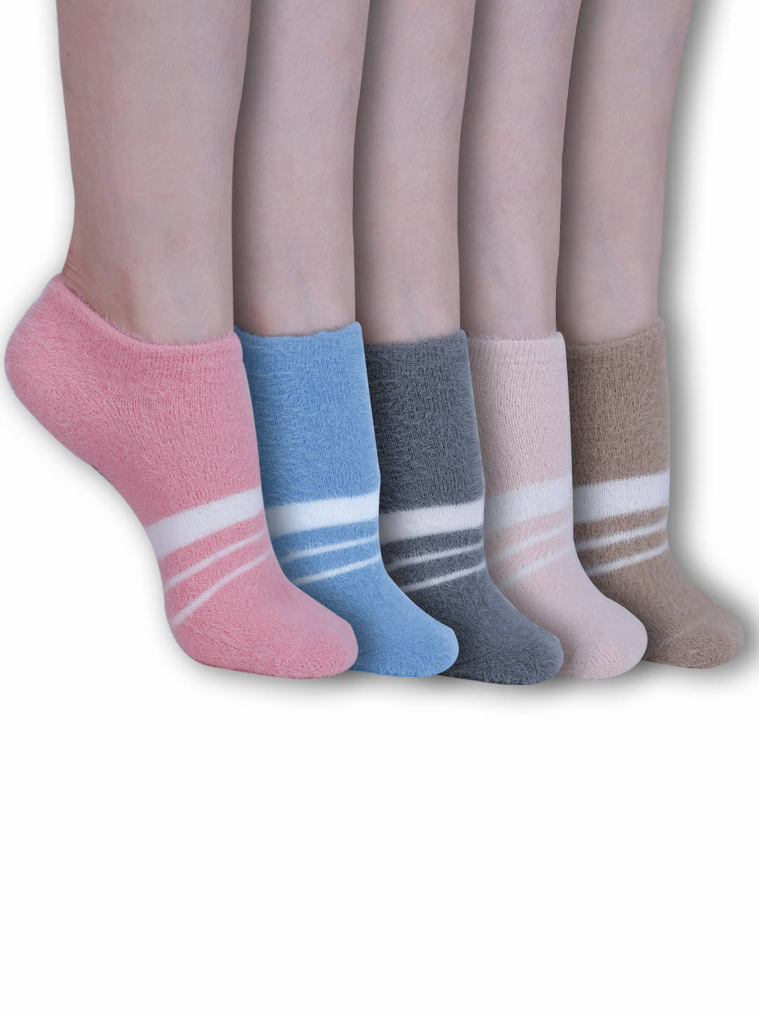 Dollar Pack of 5 Women's Woollen Ankle Length Socks ( Multicolor )     			Dollar Pack of 5 Women's Woollen Ankle Length Socks ( Multicolor )