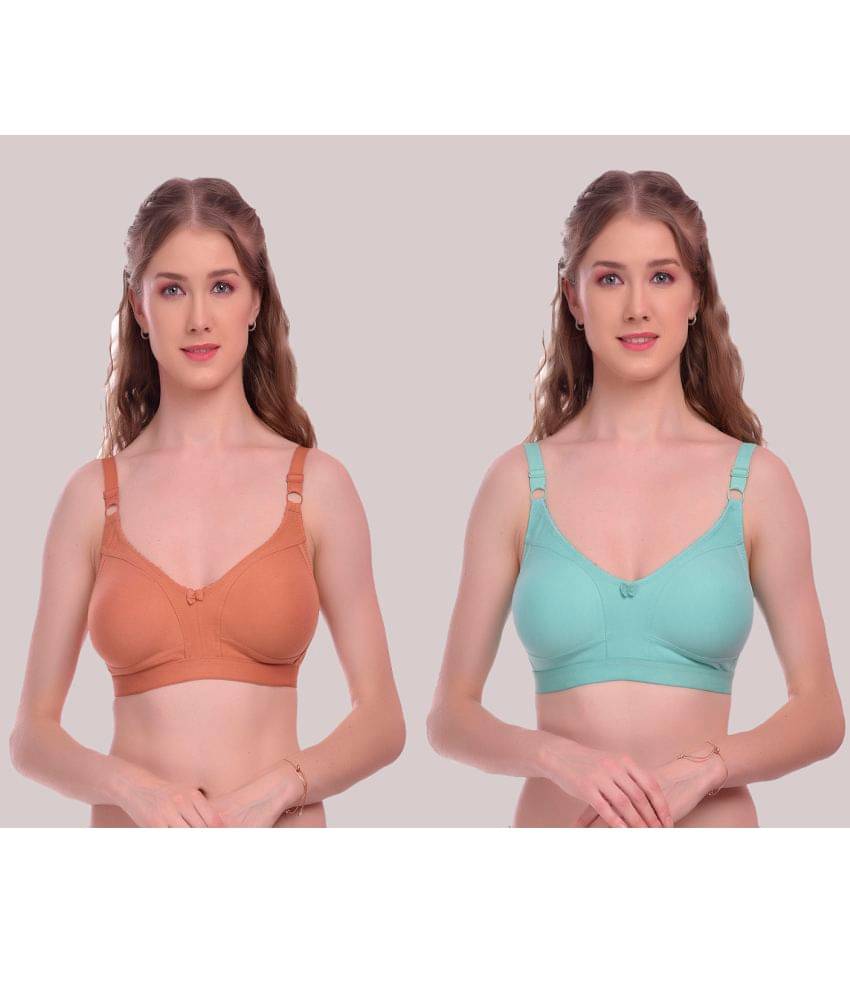     			Elina Pack of 2 Cotton Non Padded Women's T-Shirt Bra ( Brown )