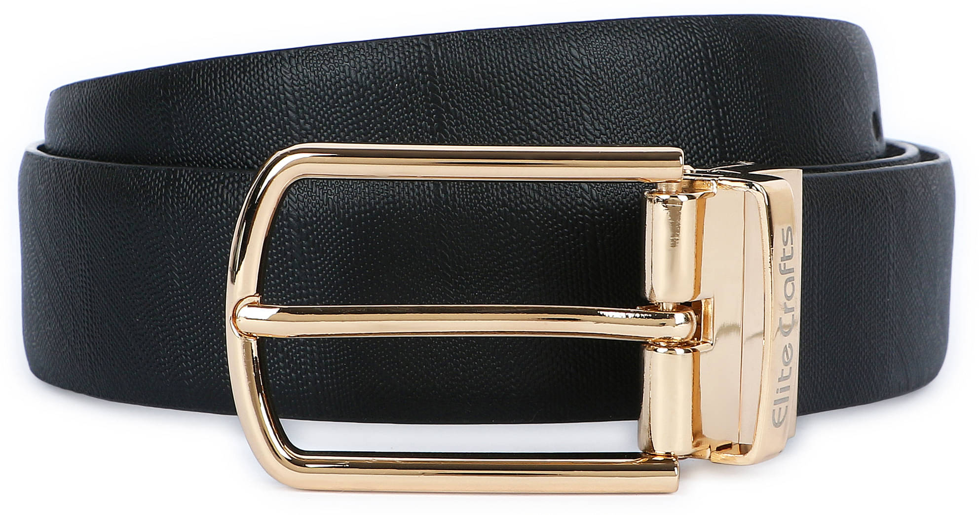     			Elite Crafts - Black 100% Leather Men's Reversible Belt ( Pack of 1 )