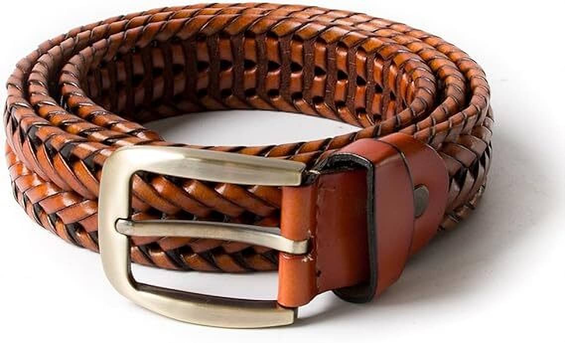     			Elite Crafts - Tan 100% Leather Men's Braided Belt ( Pack of 1 )