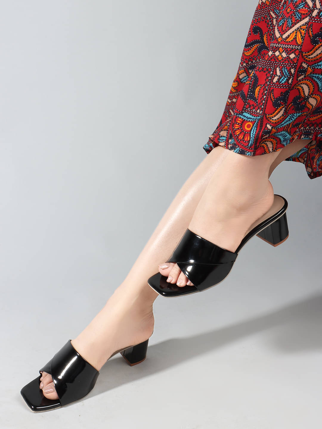     			Footprints Black Women's Slip On Heels