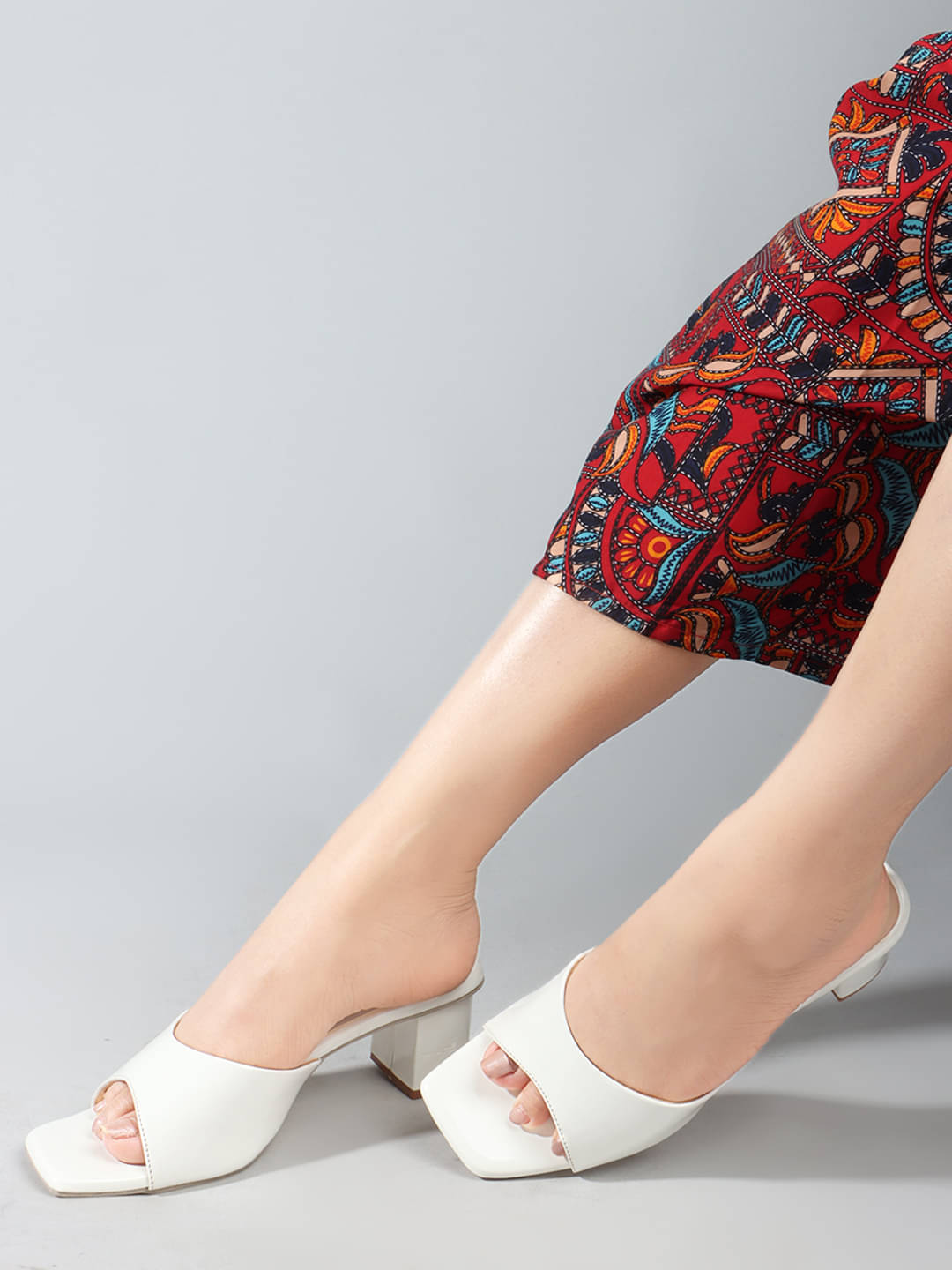     			Footprints White Women's Slip On Heels
