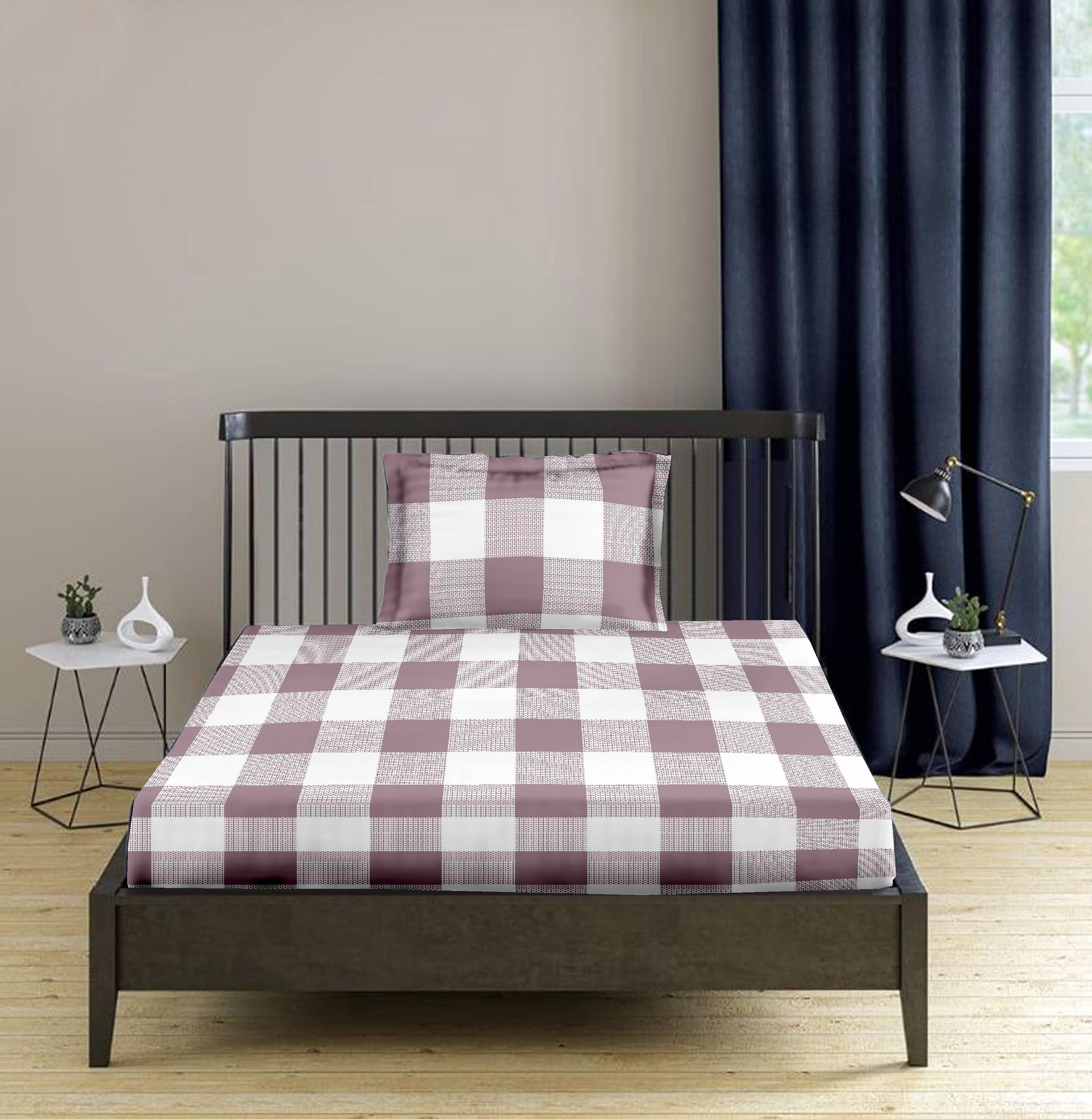     			HONOR YOUR HOME Cotton 1 Single Bedsheet with 1 Pillow Cover ( White )