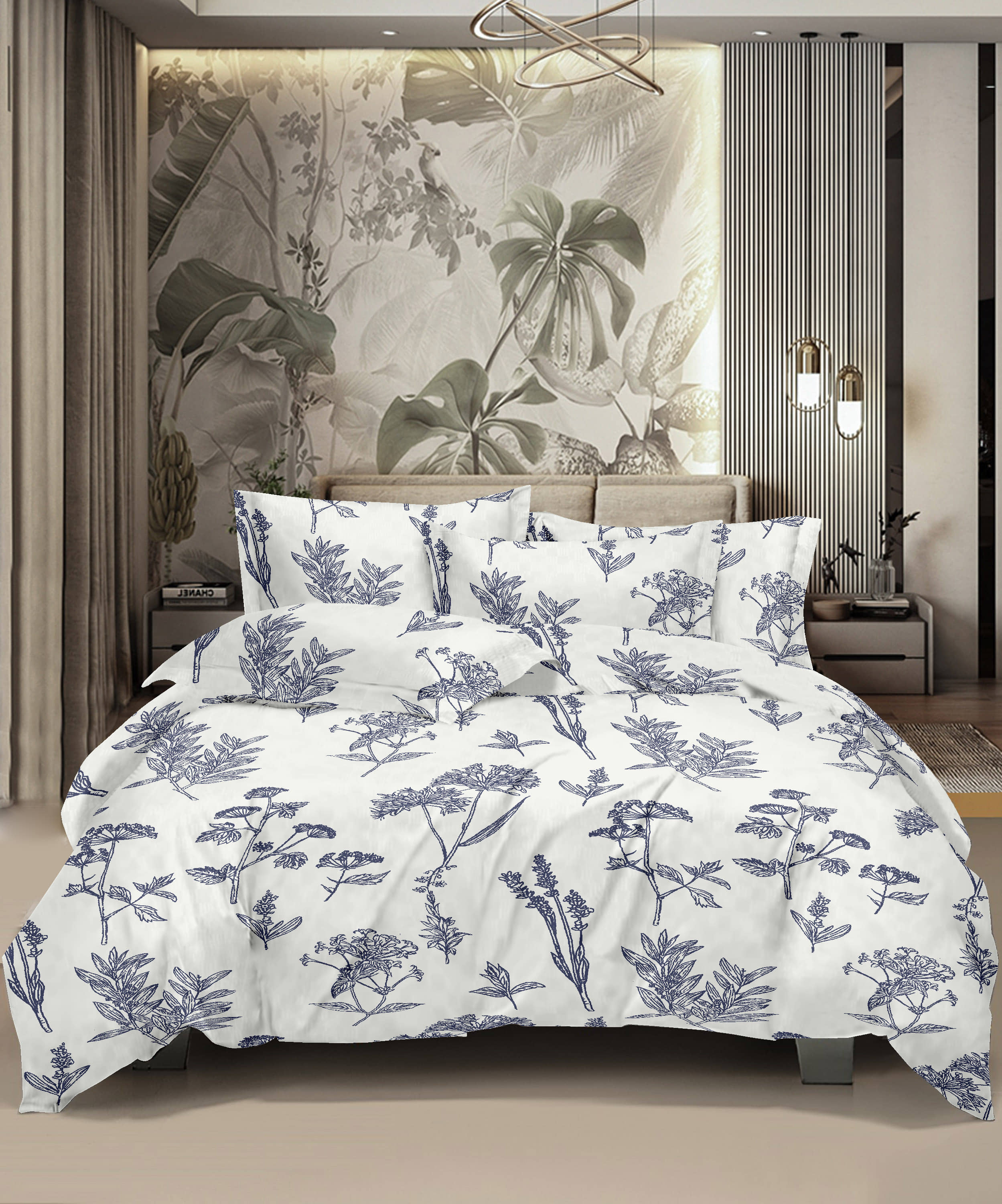 HONOR YOUR HOME Poly Cotton 1 Double King Bedsheet with 2 Pillow Covers ( White )