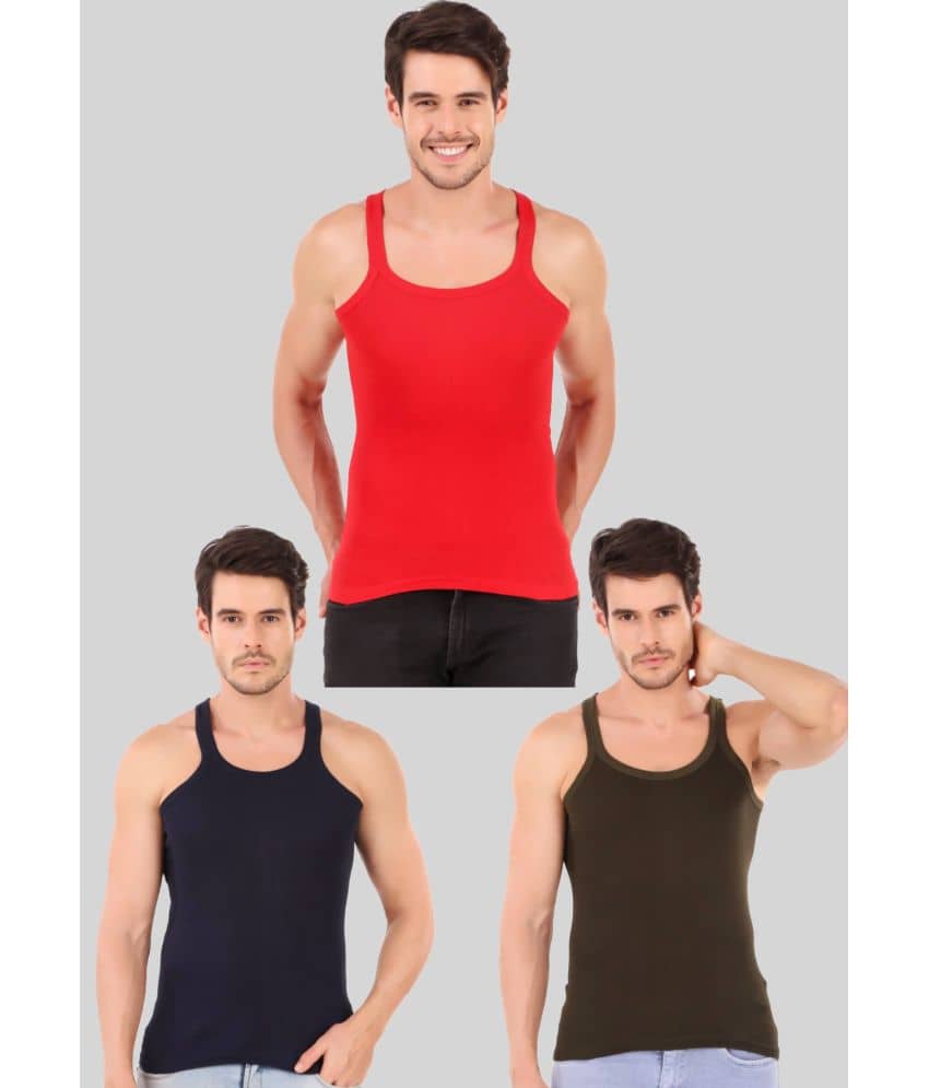 Hap Kings Pack of 3 Cotton Sleeveless vest For Men ( Multi ) - Nightwear & Loungewear | Buy online on ZillyBuy