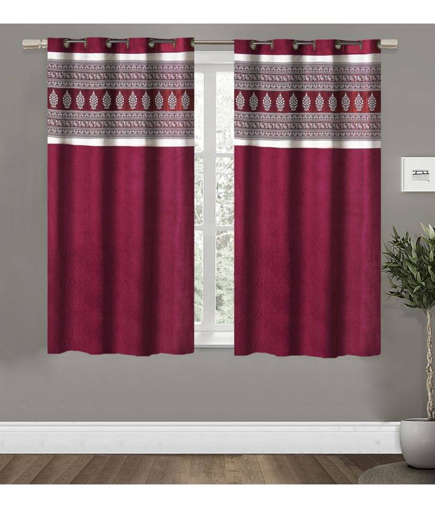 Home Candy Set of 2 Window Semi-Transparent Eyelet Polyester Maroon Curtains ( 152 x 120 cm ) Home Candy Set of 2 Window Semi-Transparent Eyelet Polyester Maroon Curtains ( 152 x 120 cm )