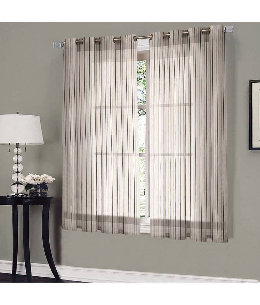 Home Candy Set of 2 Window Transparent Eyelet Polyester Brown Curtains ( 152 x 120 cm ) Home Candy Set of 2 Window Transparent Eyelet Polyester Brown Curtains ( 152 x 120 cm )