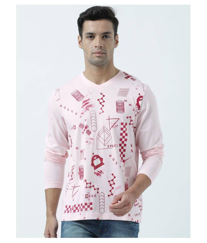 Huetrap Pack of 1 Cotton Regular Fit Men's T-Shirt ( Pink ) Huetrap Pack of 1 Cotton Regular Fit Men's T-Shirt ( Pink )