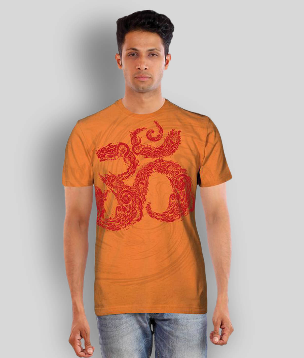    			Huetrap Pack of 1 Cotton Regular Fit Men's T-Shirt ( Orange )