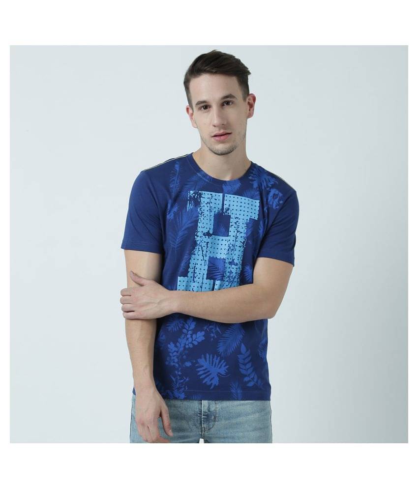 Huetrap Pack of 1 Cotton Regular Fit Men's T-Shirt ( Navy )     			Huetrap Pack of 1 Cotton Regular Fit Men's T-Shirt ( Navy )