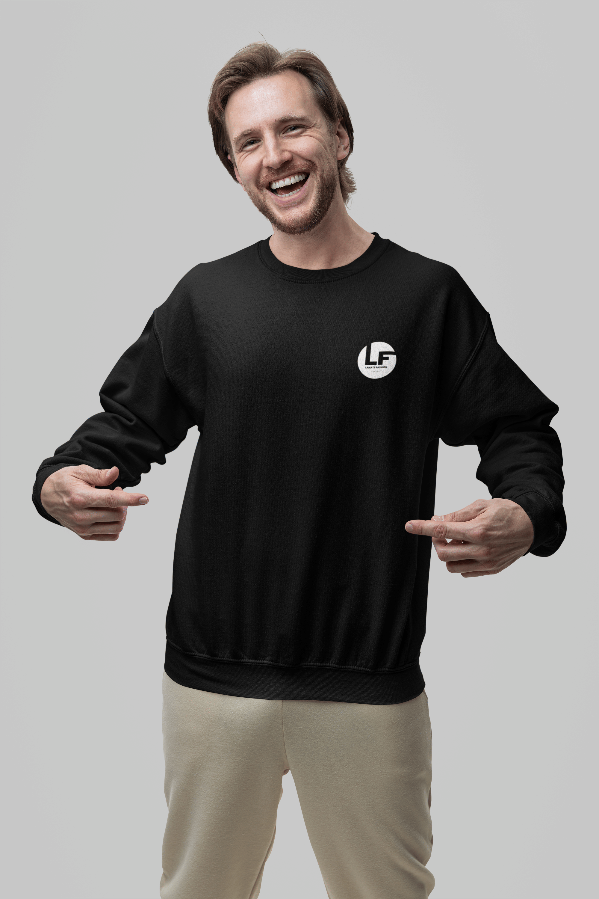 LAMATE Polyester Round Neck Men's Sweatshirt - Black ( Pack of 1 ) LAMATE Polyester Round Neck Men's Sweatshirt - Black ( Pack of 1 )