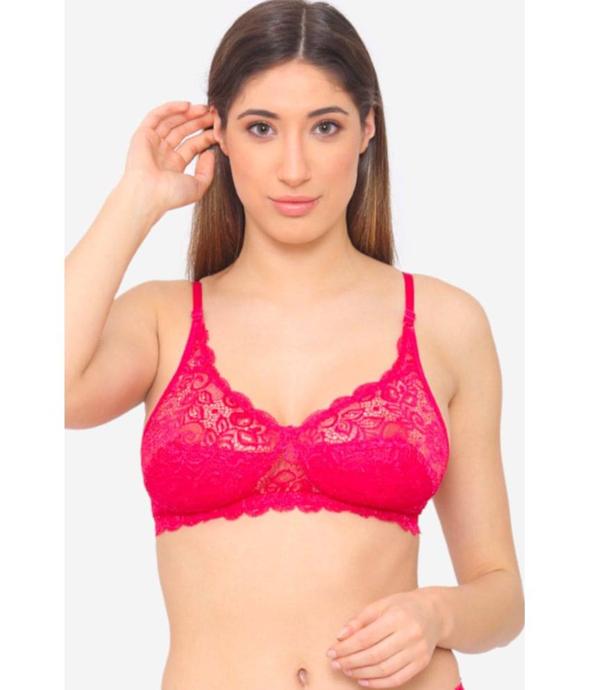 N-Gal Cotton Blend Non Padded Women's Bralette Bra ( Magenta ) N-Gal Cotton Blend Non Padded Women's Bralette Bra ( Magenta )