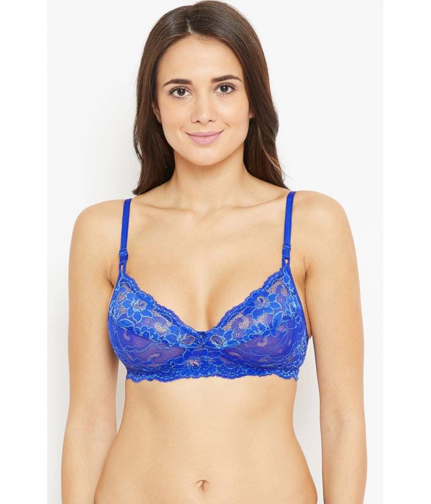     			N-Gal Nylon Non Padded Women's Cupless Bra ( Blue )