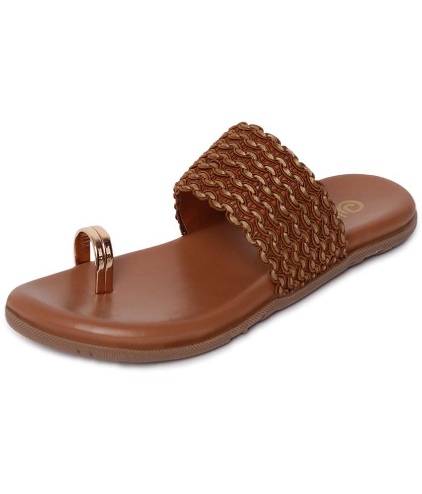     			ORTHO JOY - Brown Women's Flats