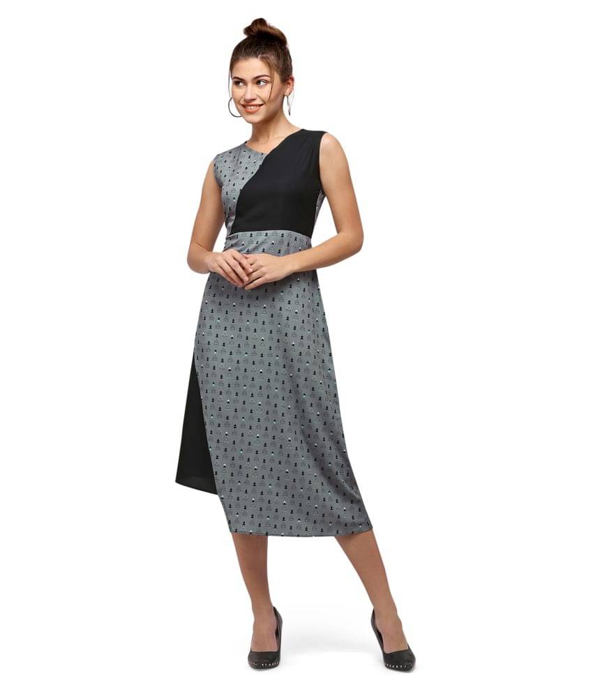 Selvia Crepe Multi Color Asymmetric dress Selvia Crepe Multi Color Asymmetric dress