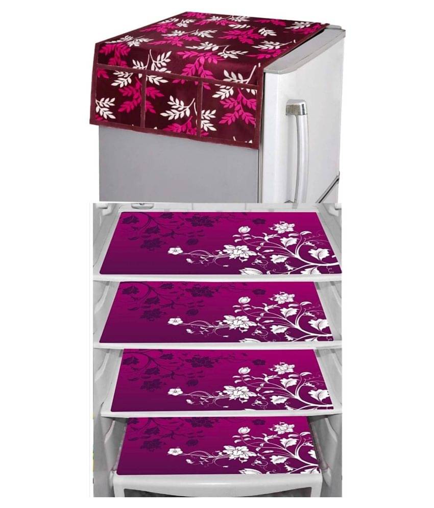 Shaphio Set of 5 Polyester Pink Fridge Top Cover Shaphio Set of 5 Polyester Pink Fridge Top Cover