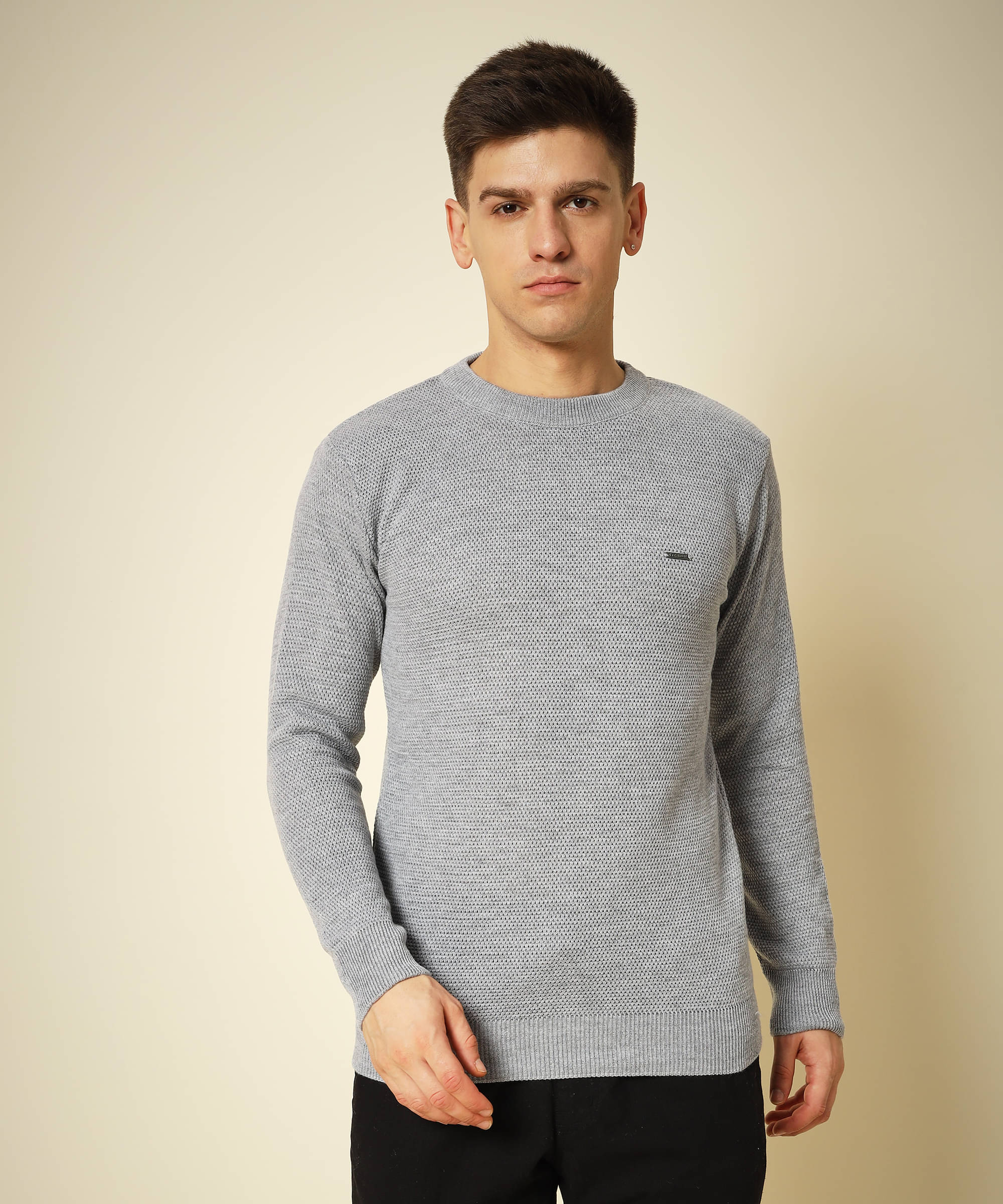 TWOCRAZIIE Woollen Round Neck Men's Full Sleeves Pullover Sweater - Grey ( Pack of 1 ) TWOCRAZIIE Woollen Round Neck Men's Full Sleeves Pullover Sweater - Grey ( Pack of 1 )